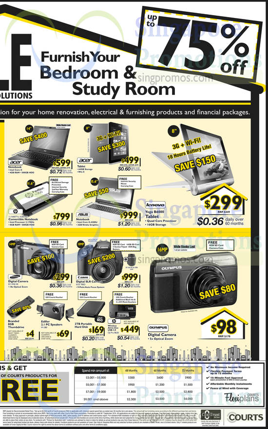 Digital Cameras, Notebooks, Lenovo, Asus, Samsung, Canon