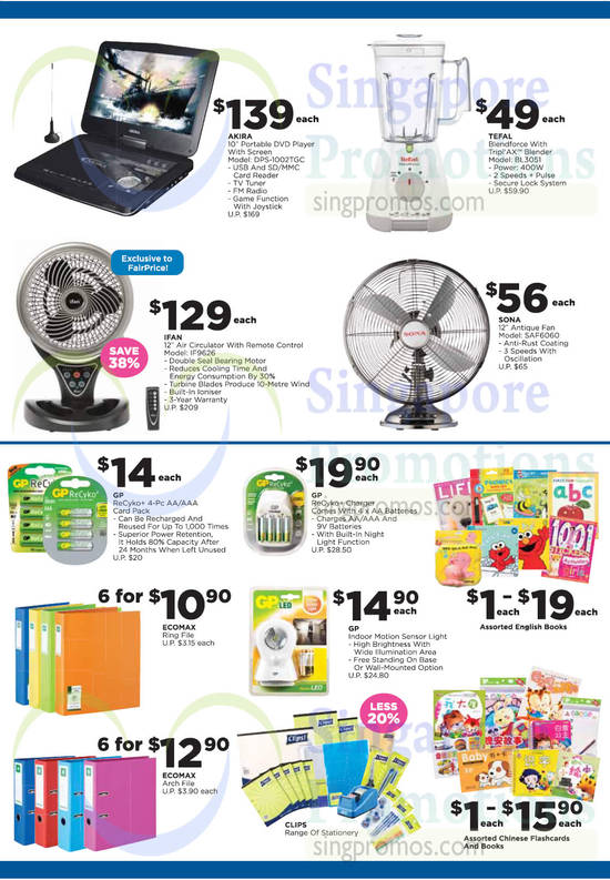 Electronics, Home Basics, DVD Player, Fans, Blender, Akira, Tefal, Ifan, Sona, GP