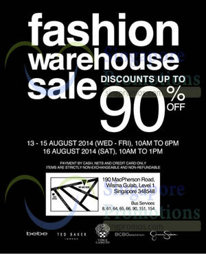 Featured image for Branded Fashion Warehouse SALE 13 – 16 Aug 2014