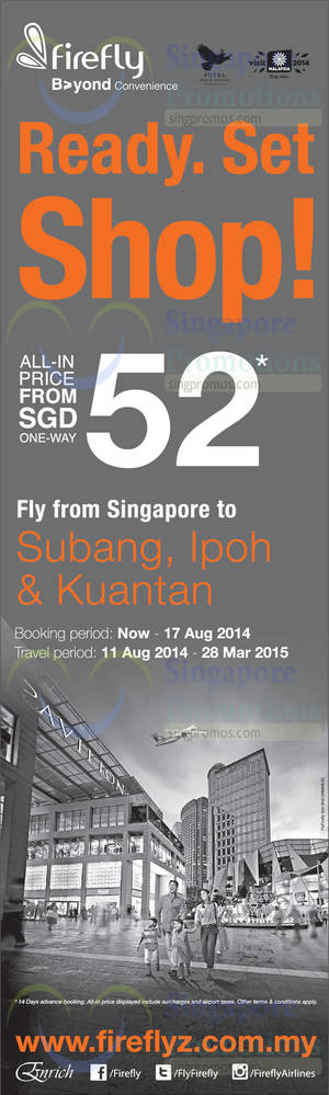 Featured image for (EXPIRED) Firefly From $52 Subang, Ipoh & Kuantan Promo Air Fares 7 – 17 Aug 2014
