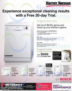 Featured image for (EXPIRED) Harvey Norman Bosch Dishwasher Offers 28 Aug – 3 Sep 2014