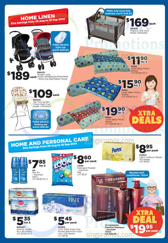 Home Linen, Home and Personal Care, Graco, Puku, Purex, Look