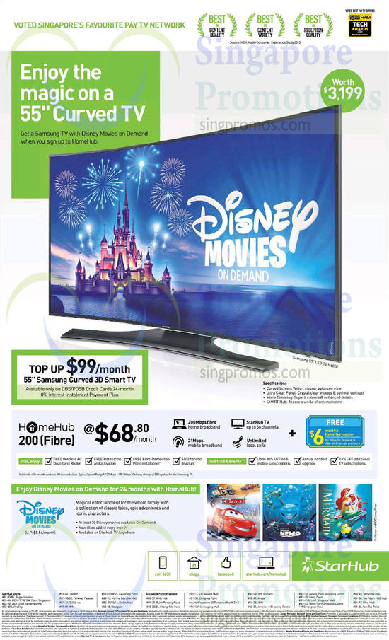 Homehub 200Mbps Fibre Broadband, Top up 99.00 for Samsung Curve 3D Smart TV