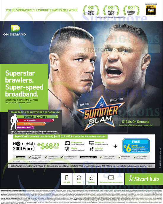 Homehub 200Mbps Fibre Broadband, WWE Summer Slam