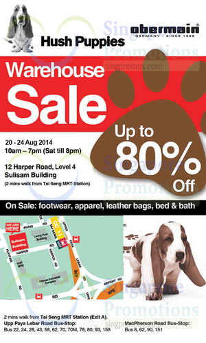 Featured image for (EXPIRED) Hush Puppies Warehouse SALE Up To 80% Off @ Sulisam Building 20 – 24 Aug 2014