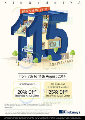 Featured image for (EXPIRED) Kinokuniya Bookstores 20% OFF Storewide Promotion 7 – 11 Aug 2014