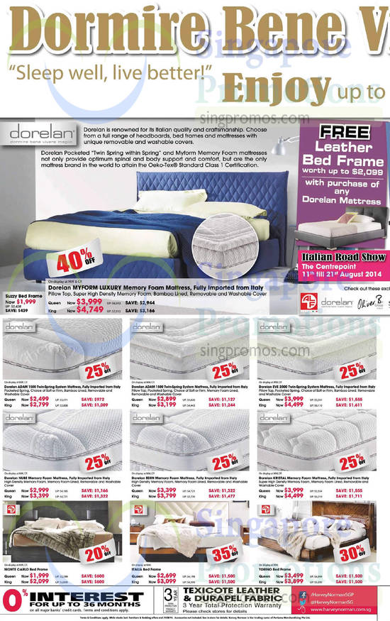 Mattresses, Bed Frames, Dorelan, ALF