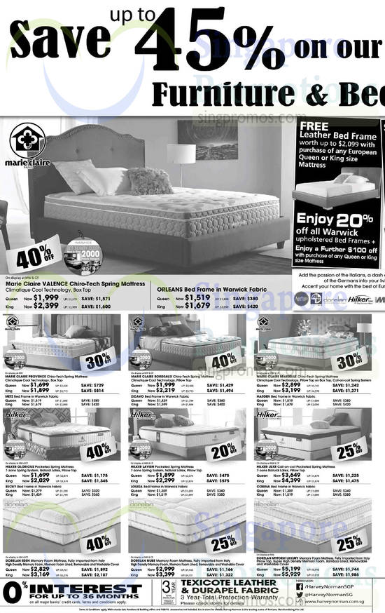 Mattresses, Bed Frames, Marie Claire, Hilker, Dorelan