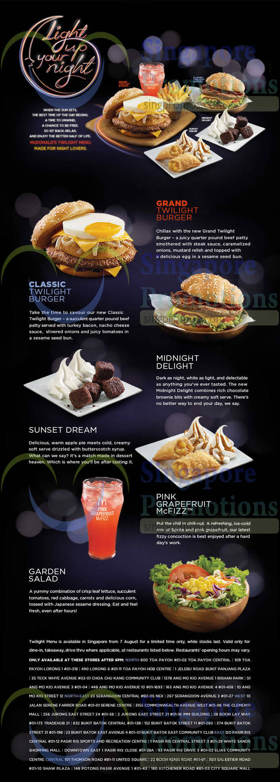 McDonalds New Items 7 Aug 2014 » McDonald’s NEW Twilight Menu Available