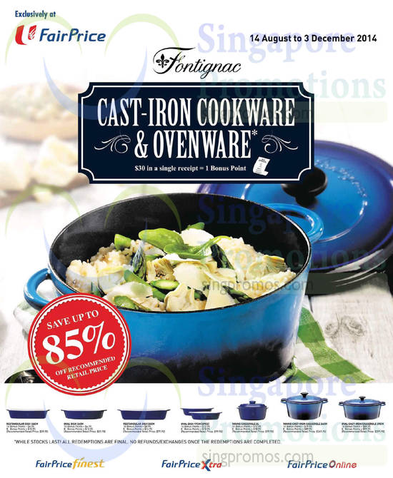 NTUC Fairprice Fontignac Cast Iron Cookware n Ovenware 14 Aug 2014