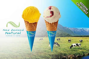 Featured image for (EXPIRED) (Over 8200 Sold) New Zealand Natural 40% OFF Two Scoops of Ice Cream @ 5 Locations 26 Aug 2014