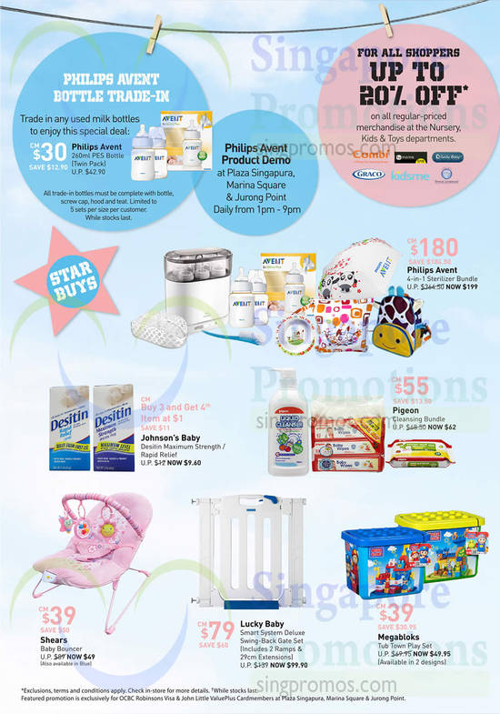 Philips Avent Bottle Trade-In, Pigeon, Lucky Baby, Sterilizer Bundle, Cleansing Bundle, Gate Set