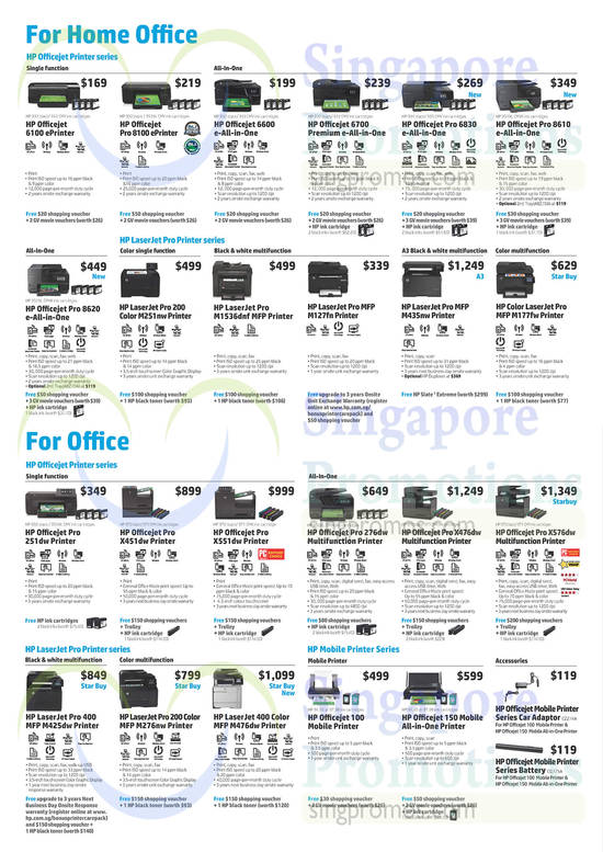 Printers, Officejet, Laserjet, Laserjet Pro, Mobile Printers