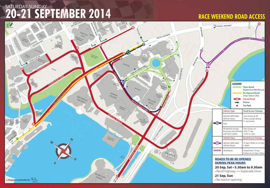 Race Weekend Road Closures 20 – 21 Sep 2014