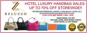 Featured image for (EXPIRED) Reluzza Luxury Branded Handbags Sale @ Intercontinental Hotel 13 – 14 Sep 2014