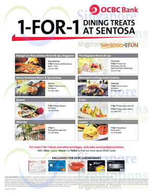 Featured image for (EXPIRED) Sentosa Restaurants 1 For 1 Dining Treats For OCBC Cardmembers 1 Aug – 30 Sep 2014