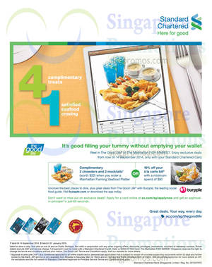 Featured image for (EXPIRED) Manhattan Fish Market 15% OFF & More For Standard Chartered Cardmembers 15 Aug – 14 Sep 2014