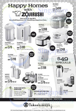 Featured image for (EXPIRED) Zojirushi Kitchenware Offers @ Takashimaya 8 – 21 Aug 2014