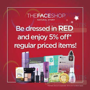 Featured image for (EXPIRED) The Face Shop Wear Red & Get 5% OFF Storewide 11 – 17 Aug 2014