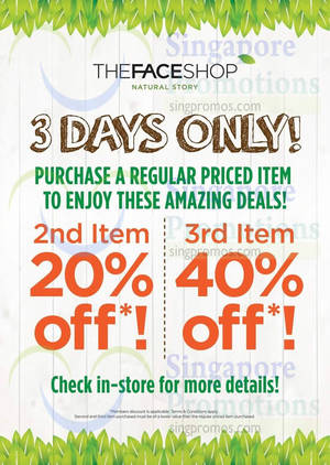 Featured image for (EXPIRED) The Face Shop 20% OFF 2nd Item Promo 15 – 17 Aug 2014