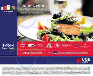 Featured image for UOB Dining 1 For 1 Lunch Promotions 21 Aug – 31 Oct 2014
