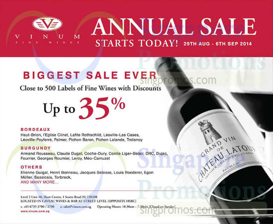 Vinum Fine Wines 30 Aug 2014