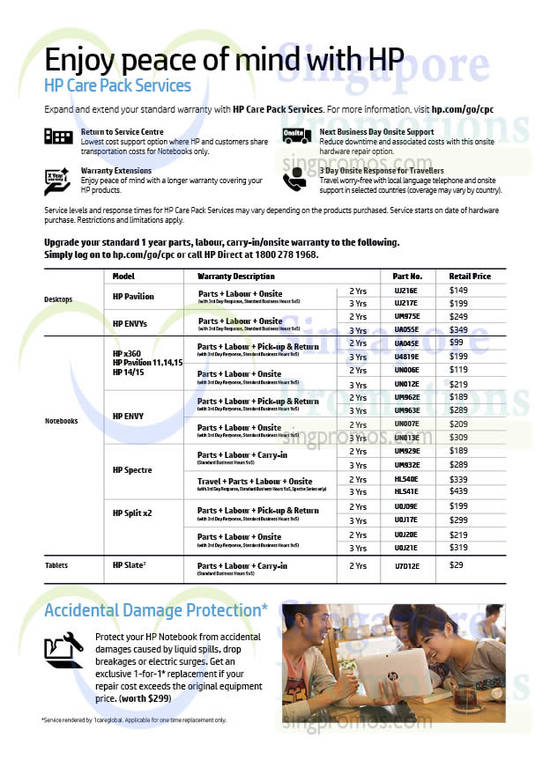 Warranty Notebooks, Desktop PCs, Tablets, Pavilion, Envy, Spectre, Split x2