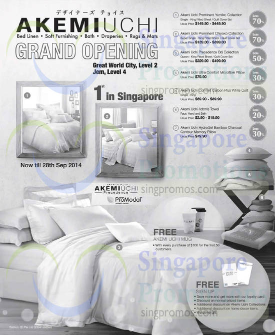 11 Sep Bedsheet Sets, Pillows, Quilts, Towels, Akemi Uchi Prominent, Precedence, Uchi Ultra, Comfort Carbon, Adonis, HydroGel Bamboo