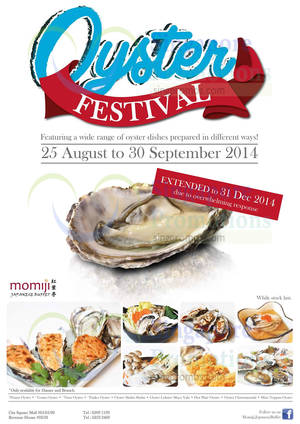 Featured image for (EXPIRED) Momoji Japanese Buffet Oyster Festival 25 Aug – 31 Dec 2014