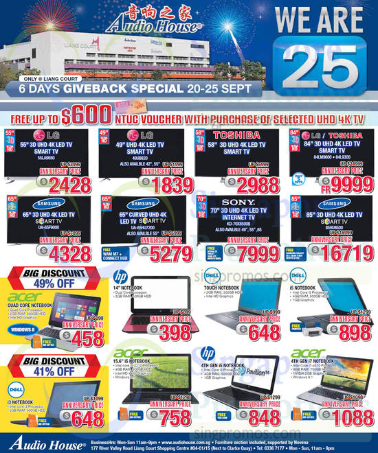 20 Sep TVs, Notebooks, LG, Samsung, Sony, Acer, HP, Dell