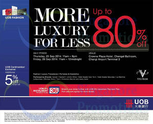 Featured image for (EXPIRED) Valiram Up To 80% OFF SALE @ Changi Airport 25 – 26 Sep 2014