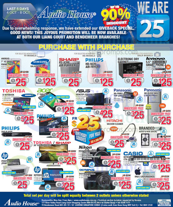 4 Oct TVs, Notebooks, Tablets, Home Appliances, Panasonic, Philips, Acer, Asus, Nikon