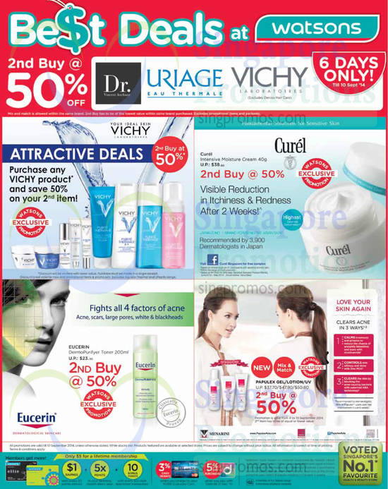 5 Sep Vichy, Curel, Eucerin, Papulex