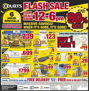 Featured image for (EXPIRED) Courts Flash Sale Up To 90% Off Sale 26 Sep 2014