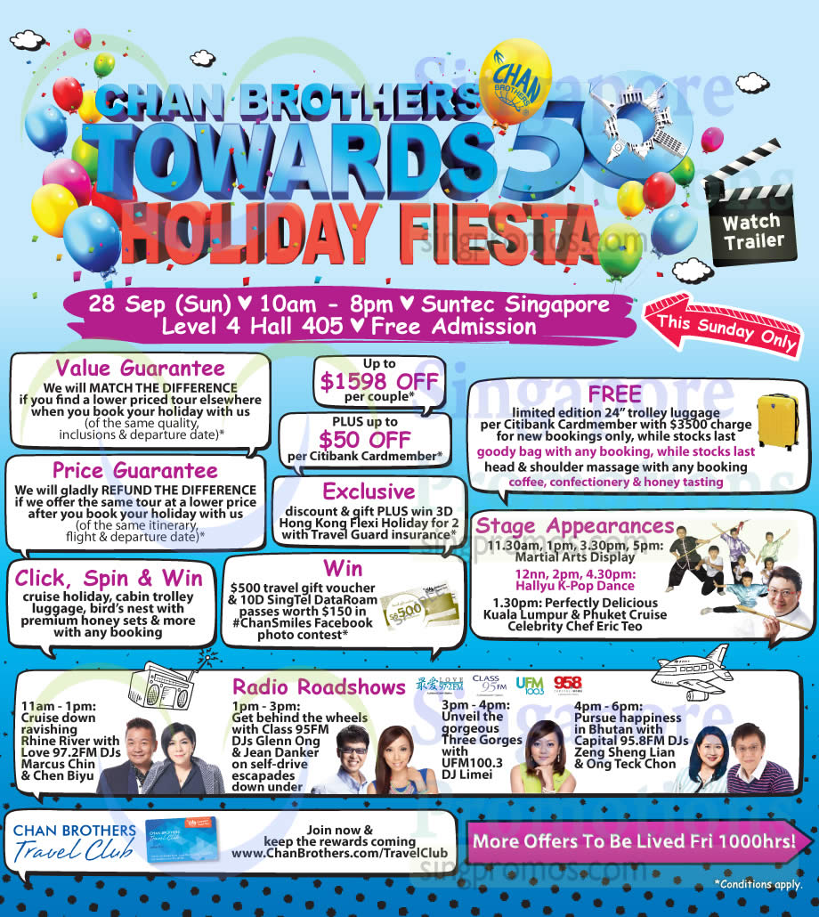 Featured image for Chan Brothers Towards 50 Holiday Fiesta @ Suntec 28 Sep 2014