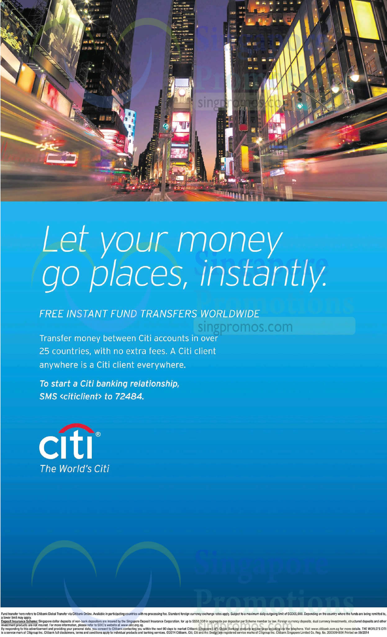 Citibank Free Instant Transfers Worldwide 14 Sep 2014