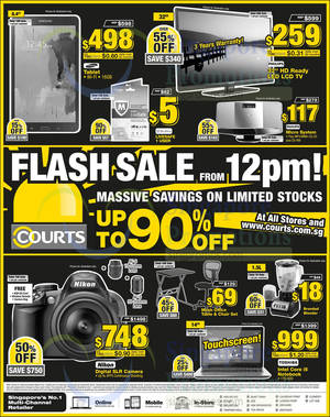 Featured image for (EXPIRED) Courts Flash Sale Up To 90% OFF 3 Sep 2014