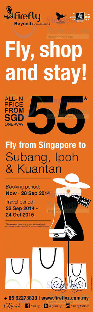 Featured image for (EXPIRED) Firefly From $55 Subang, Ipoh & Kuantan Promo Air Fares 23 – 28 Sep 2014