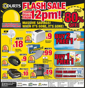 Featured image for (EXPIRED) Courts Flash Sale Up To 80% Off Sale 19 Sep 2014