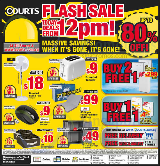 Flash Sale Items From 12 PM Toaster, Fan, Mattress, Storage Cabinet, Mouse