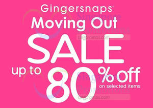 Featured image for (EXPIRED) Gingersnaps Moving Out Sale @ Parkway Parade 1 – 23 Sep 2014