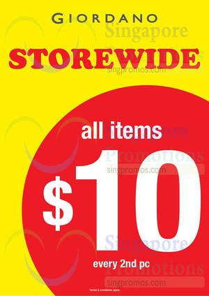 Featured image for Giordano Storewide $10 2nd Piece Promo 30 Sep 2014