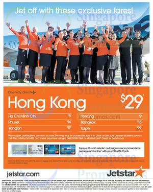 Featured image for (EXPIRED) Jetstar From $42 (all-in) Promo Air Fares For DBS/POSB Cardmembers 4 – 8 Sep 2014