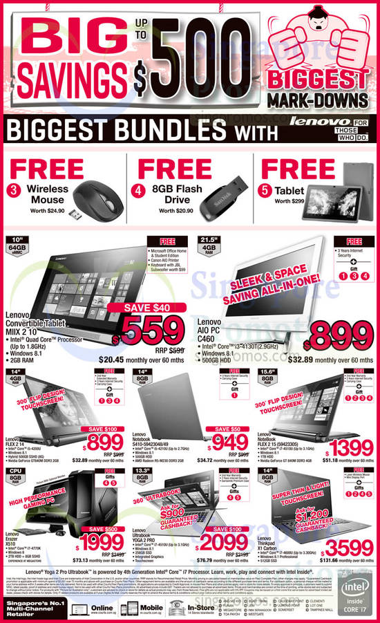 Lenovo Tablets, Desktop PCs, Notebooks