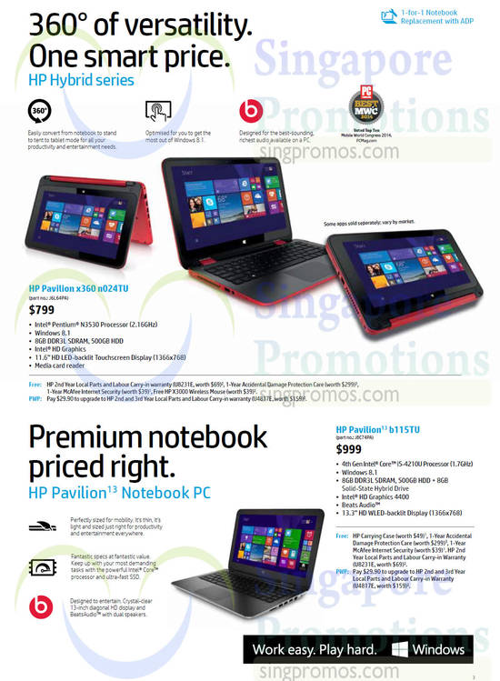 Notebooks Pavilion x360 n024TU, 13-b115TU