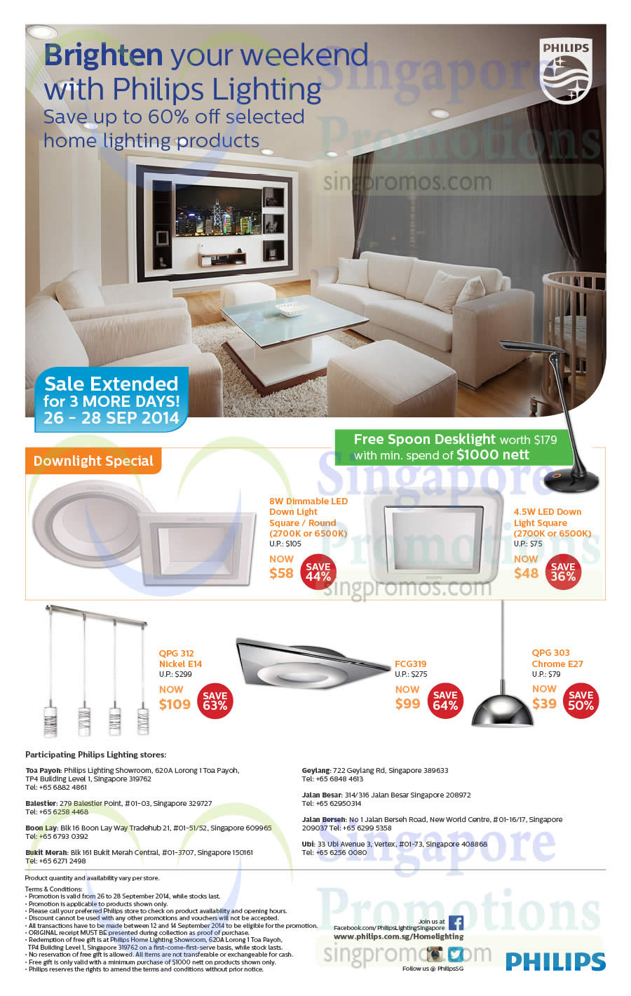 Philips Lighting Up To 60 Off Promo 26 28 Sep 2014