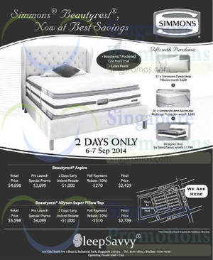 Featured image for SleepSavvy Simmons Mattress Offers 6 Sep 2014