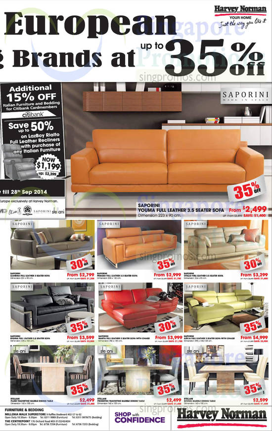 Sofa Sets, Dining Tables, Saporini, Stellani