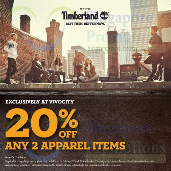 (EXPIRED) Timberland 20% OFF Promotion @ VivoCity 4 – 30 Sep 2014