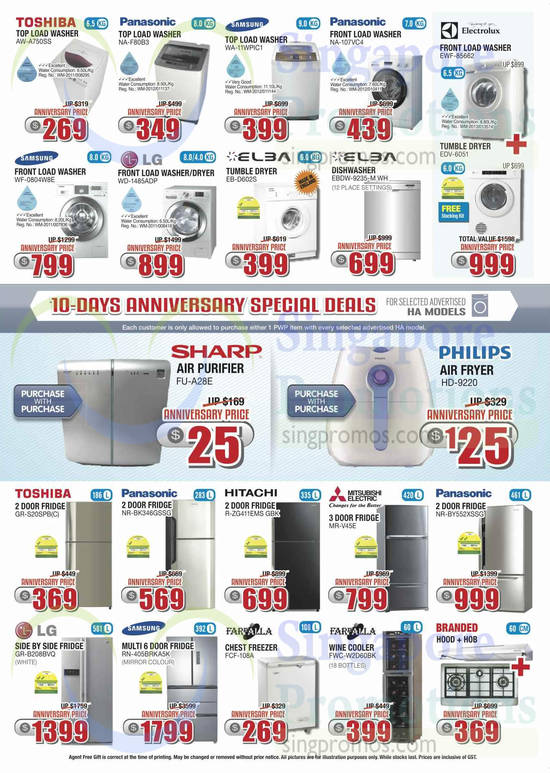 Washers, Fridges, Air Fryers, Air Purifiers, Philips, Sharp, Panasonic, Mitsubishi Electric, Samsung, LG